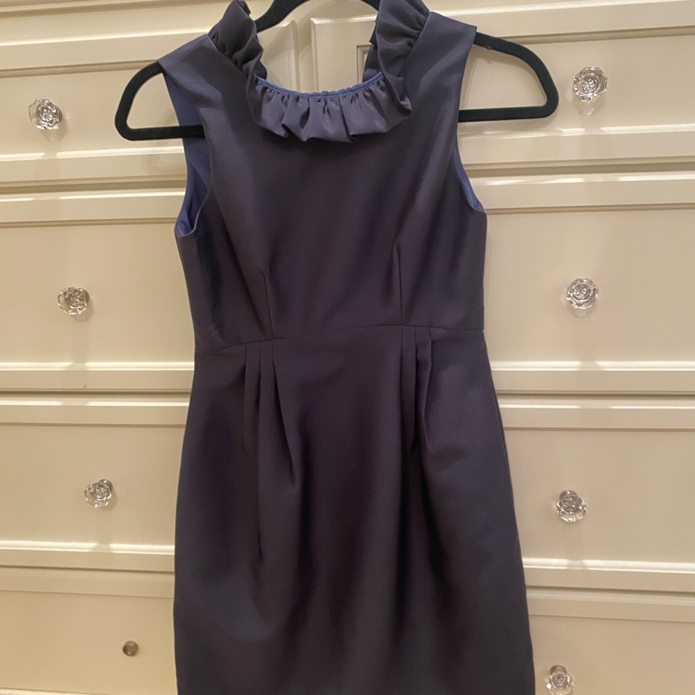 Camilyn Beth Navy Blue Gold Button Dress